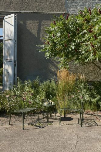 &Tradition Thorvald SC101 Space Copenhagen Lounge Armchair + SC102 Side Table Havemøbelsæt - Bronze Green
