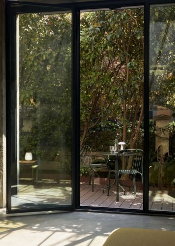 &Tradition Thorvald SC96 Space Copenhagen Cafe Table + SC94 Side Chair Havemøbelsæt - Bronze Green
