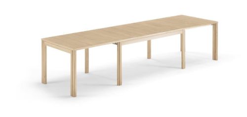 Skovby SM24 Spisebord inkl. 3 Tillægsplader 100x200 cm - Hvidolieret Eg