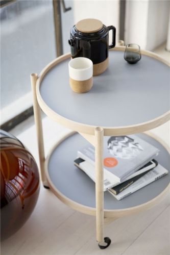 Brdr. Krüger Bølling Bakkebord m. 2 bakker Ø: 50 cm - Ubehandlet Eg/Base