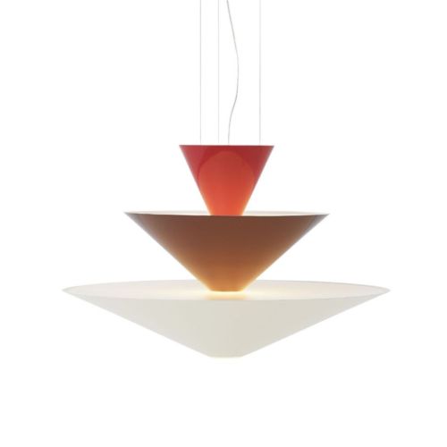 &Tradition Gio LN14 Luca Nichetto Ø: 60 cm - Vermilion Red, Dark Bourgogne & Ecru White
