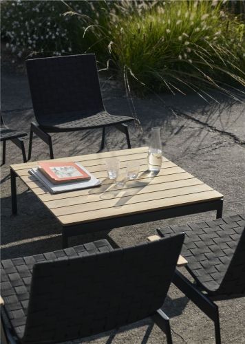 &Tradition Ville AV50 Outdoor Sofabord 90x90 cm - Warm Black/Teak 
