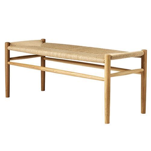 FDB Møbler J83B Bænk Jørgen Bækmark L: 100 cm - Natur Flet/Eg