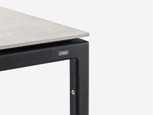 Vipp 971 Spisebord Medium L 200xB 95xH 72,5 cm - Sort Pulverlakeret/Grå Keramik