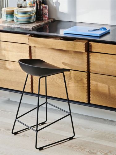 HAY AAS 38 Bar Chair Low  - Black Powder Coated Steel/Black
