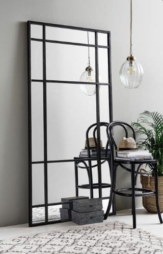 Nordal Spirit Iron Wall Mirror 204 x 102 cm - Black