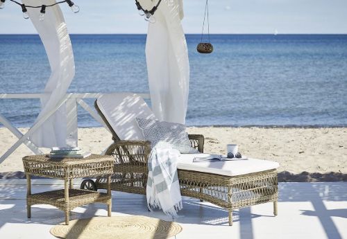Sika-Design Daisy Exterior Liggestol inkl. Hynde L: 194 cm - Antik/CY101 White 