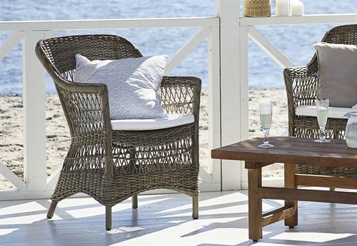 Sika-Design Charlot Exterior Havestol inkl. Hynde  - Antique Grey/CY101 White