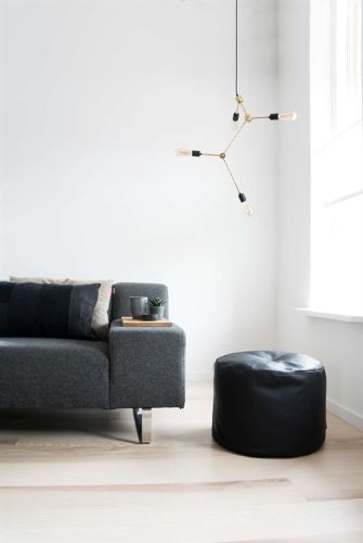 Bent Hansen Marokko M48 Puf Rund Ø: 48 cm - Zenso 3 Sort Læder