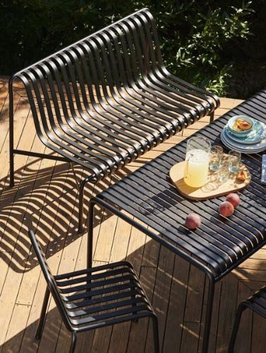 HAY Palissade Dining Bench Without Armrest L: 120 cm - Anthracite 