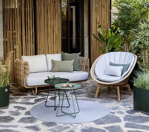 Cane-line Outdoor Nest 2-pers. sofa OUTDOOR - Natural/Light Grey