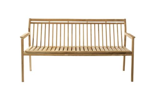 FDB Møbler M11 Sammen 3 pers. Havebænk med ryglæn L: 162 cm - Massiv Teak/Natur