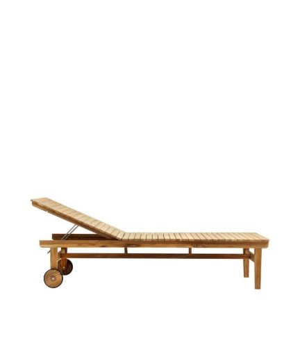 FDB Møbler M8 Sammen Solvogn 70x200 cm - Massiv Teak/Natur