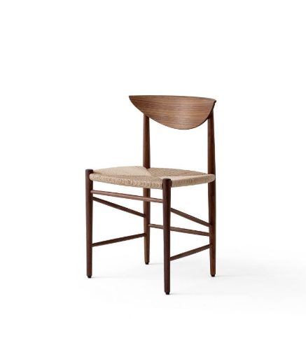 &Tradition HM3 Drawn Chair SH: 46cm - Natural Paper Cord/Walnut