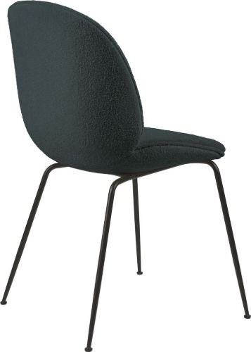 GUBI Beetle Dining Chair Fully Upholstered Light Bouclé SH: 45 - Black/028