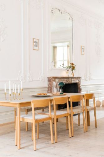 &Tradition Patch HW1 Extendable Table 180x90 cm - Oiled Oak w. Beige Arizona 0748 Fenix Nano Laminate & Brass