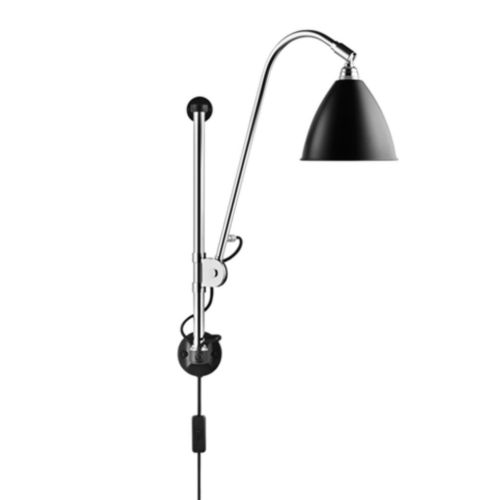 Bestlite BL5 Wall Lamp Ø:16 cm Chrome Base - Black  semi matt skærm