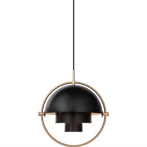 GUBI Multi-Lite pendel Ø:36 cm Brass base - Charcoal Black skærm