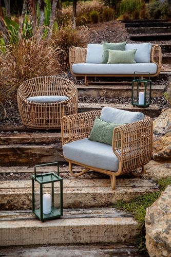 Cane-line Outdoor Nest Loungestol - Natural/Light Grey AirTouch
