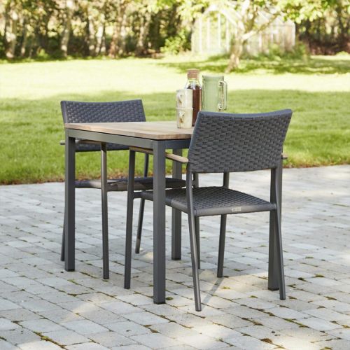 Mandalay Havemøbelsæt Toscana Havebord L: 65 cm og 2 Stk. Siena Havestole - Teak/Antracit 