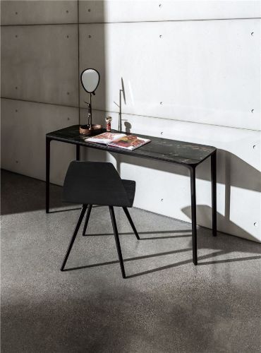 SOVET Slim 4 Legs Console L: 140 cm - Burnished Brass/Ceramics Portoro OUTLET