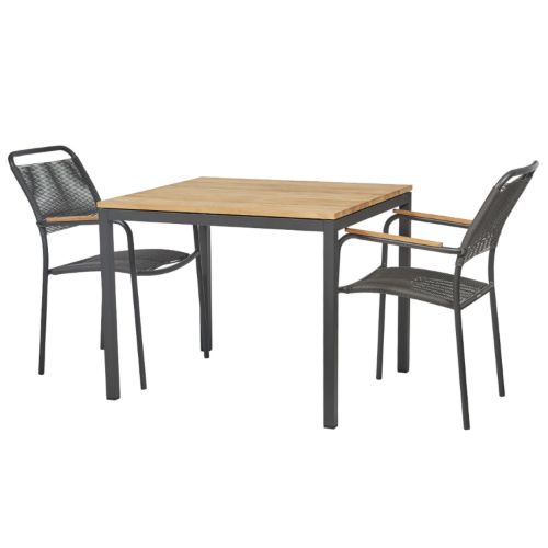 Mandalay Havemøbelsæt Toscana Havebord L: 82 cm og 2 Stk. Verona Havestole - Antracit 