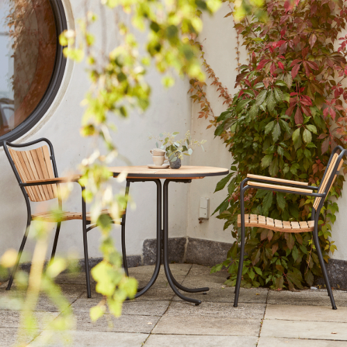 Mandalay Marguerit Cafébord Ø: 70 cm - Teak/Antracit