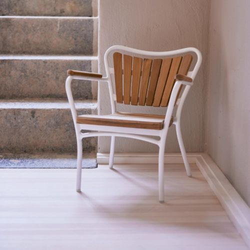Mandalay Marguerit Børnestol - Teak/Hvid