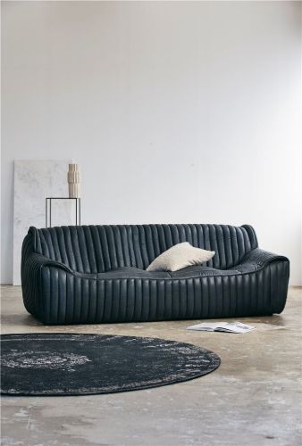Nordal Grand Woven Rug Ø: 240 cm - Dark Grey/Black