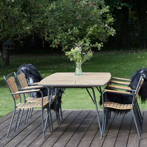 Mandalay Marguerit Havebord L: 200 cm - Antracit/Teak