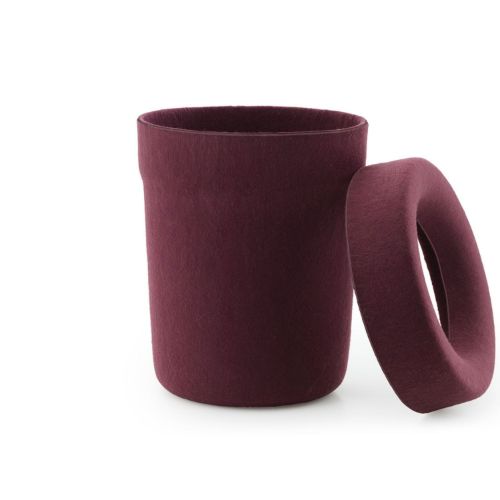 Normann Copenhagen Hide Office Bin - Burgundy 