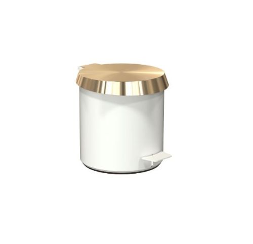 FROST Pedalspand 250 Small 6L - Mat Hvid/Børstet Guld