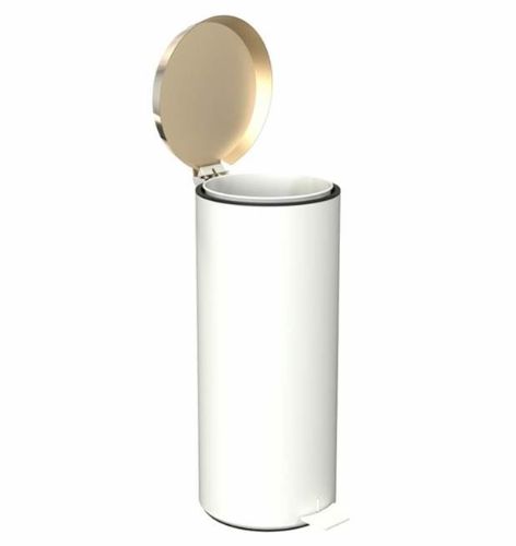 FROST Pedalspand 550 Large 15L - Mat Hvid/Poleret Guld
