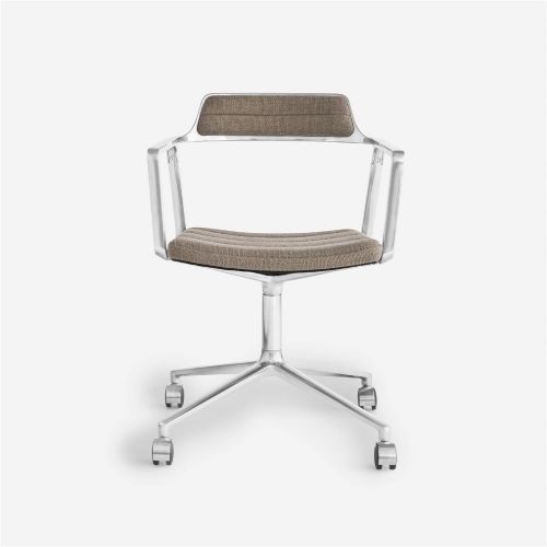 Vipp 452 Swivel Stol m. Hjul - Aluminium/Dark Sand 