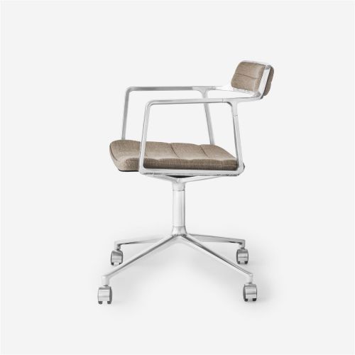 Vipp 452 Swivel Stol m. Hjul - Aluminium/Dark Sand 