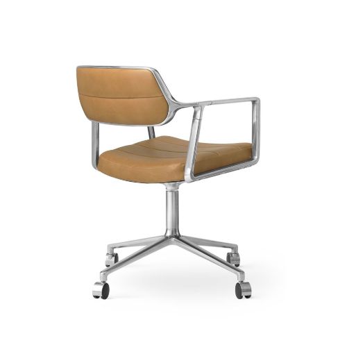 Vipp 453 Swivel Stol m. Hjul - Camel Leather