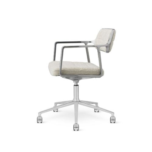 Vipp 453+ Swivel Stol m. Hjul - Aluminium/Off-White/Light Grey