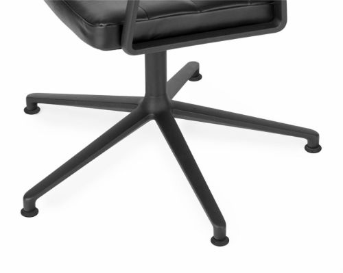 Vipp 453+ Swivel Stol u. Hjul - Sort Aluminium/Sort Læder