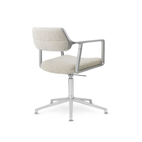 Vipp 453+ Swivel Stol u. Hjul - Aluminium/Off-White/Light Grey