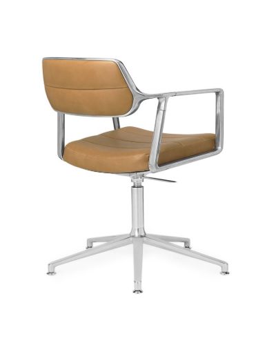 Vipp 453+ Swivel Stol u. Hjul - Aluminium/Camel