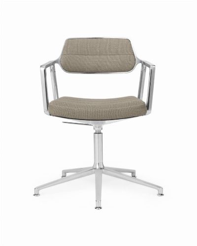 Vipp 453+ Swivel Stol u. Hjul - Aluminium/Dark Sand Textile