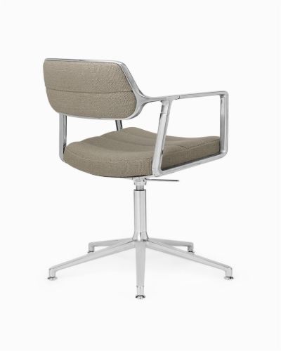 Vipp 453+ Swivel Stol u. Hjul - Aluminium/Dark Sand Textile