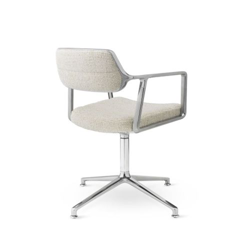 Vipp 453 Swivel Stol u. Hjul - Aluminium/Off-White/Light Grey 