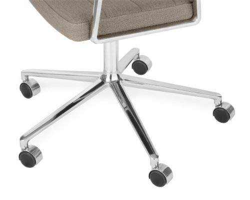 Vipp 453+ Swivel Stol m. Hjul - Aluminium/Dark Sand Textile