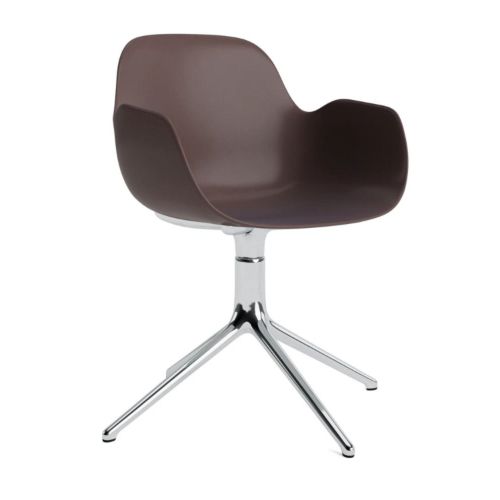 Normann Copnhagen Form Swivel Stol m. Armlæn - Aluminium/Brun