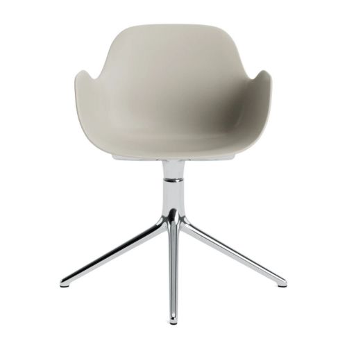 Normann Copenhagen Form Swivel Stol m. Armlæn- Aluminium/Lysegrå