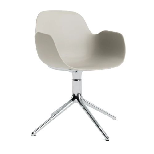 Normann Copenhagen Form Swivel Stol m. Armlæn- Aluminium/Lysegrå