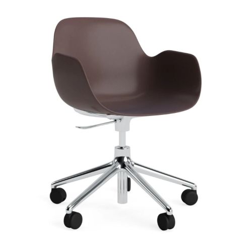 Normann Copenhagen Form Kontorstol m. Armlæn - Aluminium/Brun