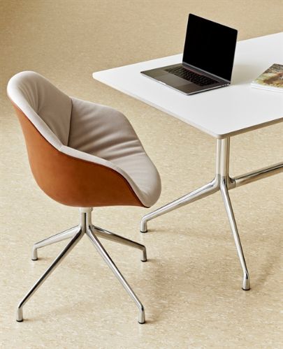 HAY AAC121 Soft About a Chair Spisebordsstol Polstret  - Black Powder Coated Aluminium/Linara 415