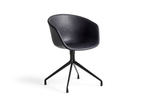 HAY AAC21 About a Chair Spisebordsstol Fuldpolstret  - Black Powder Coated Aluminium/Sense Black